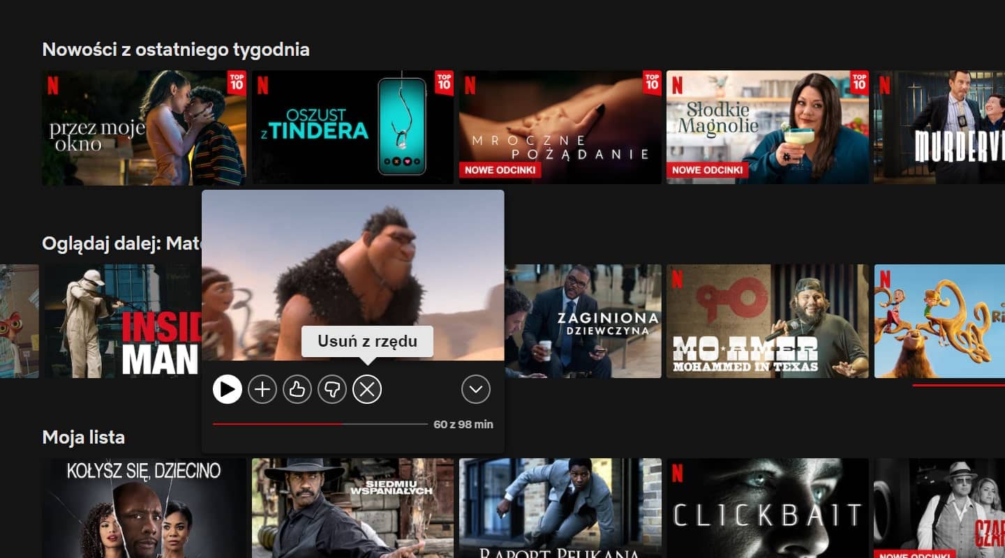 “Oglądaj dalej” na Netflix – jak usunąć tytuł z listy?